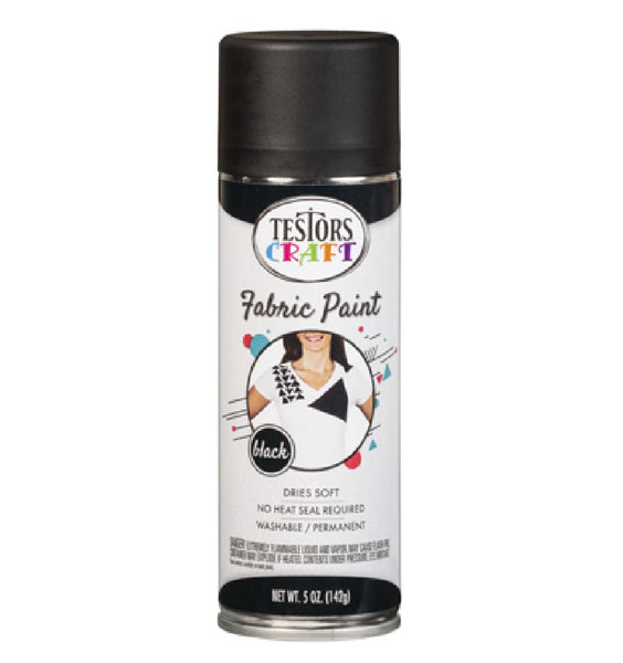 Testors 344357 Fabric Spray Paint, Black, 5 Oz