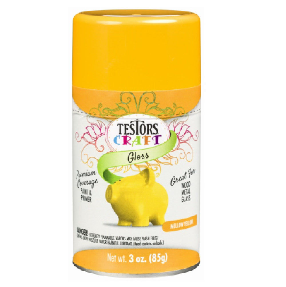 Testors 304360 Gloss Aerosols Paint, Mellow Yellow, 3 Oz