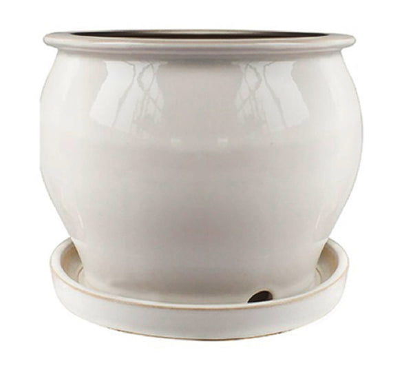 Trendspot DB10021-04L Ceramic Studio Pot, White