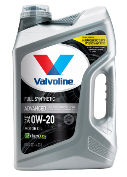 Valvoline 881150 0W20 Advanced Full Synthetic Motor Oil, 5 Quart