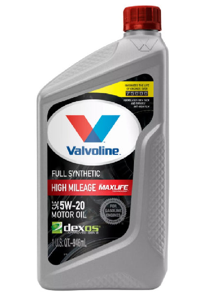 Valvoline 849644 5W20 Full Synthetic High Mileage Motor Oil, 1 Quart
