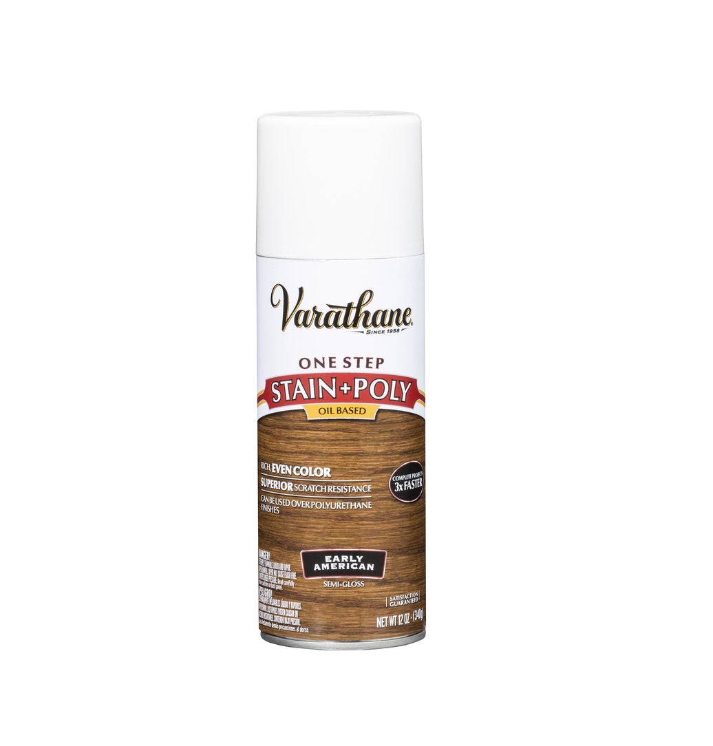 Varathane 243869 One Step Stain & Polyurethane, Early American, 12 Oz