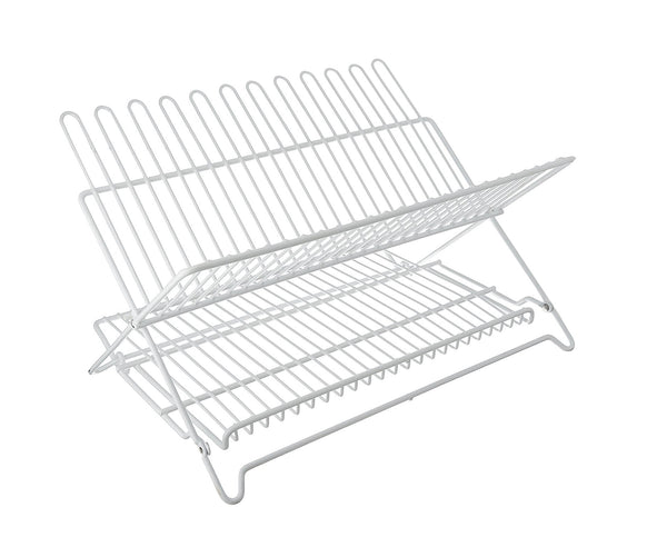 Simple Spaces JI-22W-3L Folding Dish Rack, White