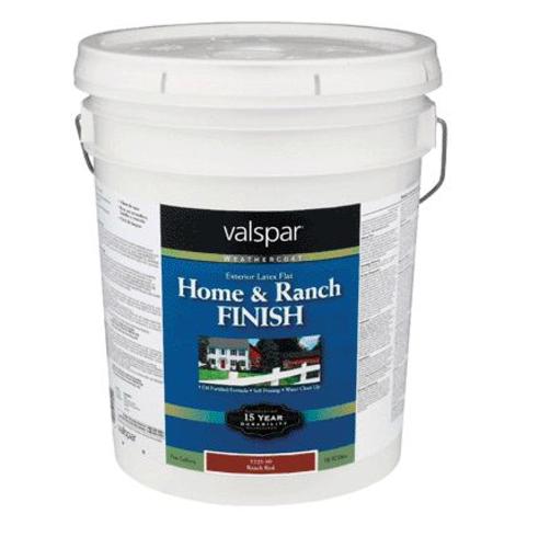 Valspar 18-5225-10 5 GA BPS Exterior Latex Home & Ranch Paint, Red, 5 Gallon