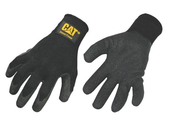 Cat CAT017400J Glove Knit Black Latex Palm, Jumbo