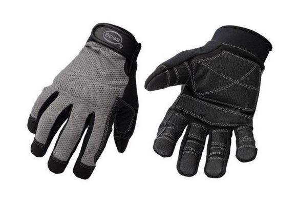 Boss 5204L Men&#039;s Mesh Back Utility Glove, Large, Black/Gray