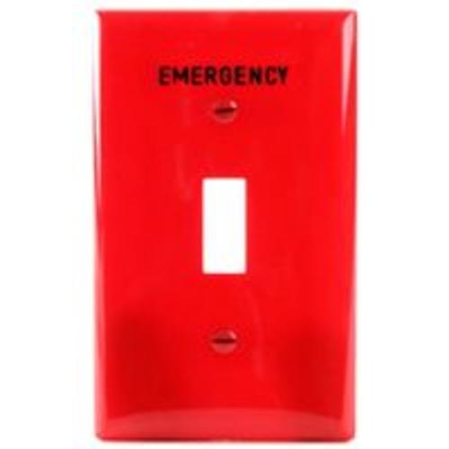 Cooper Wiring PJ1EMRD Emergency Toggle Plate, Red