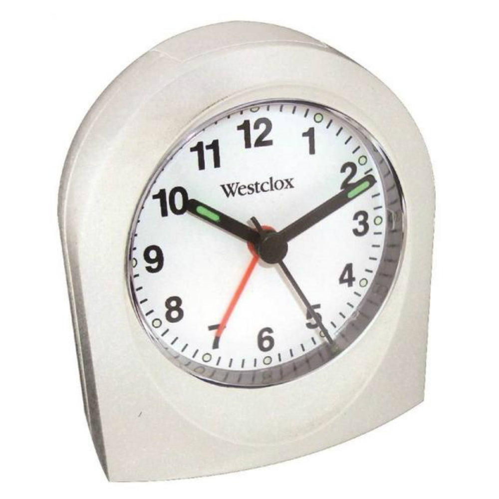 Westclox 47312B Keywodo Quartz Travel Alarm Clock, White