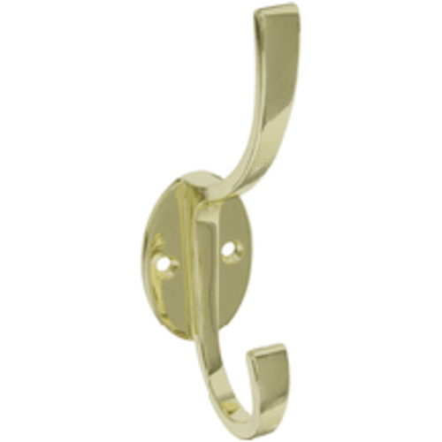 Stanley S806-968 Polished Brass Coat & Hat Hook, 5-1/2"