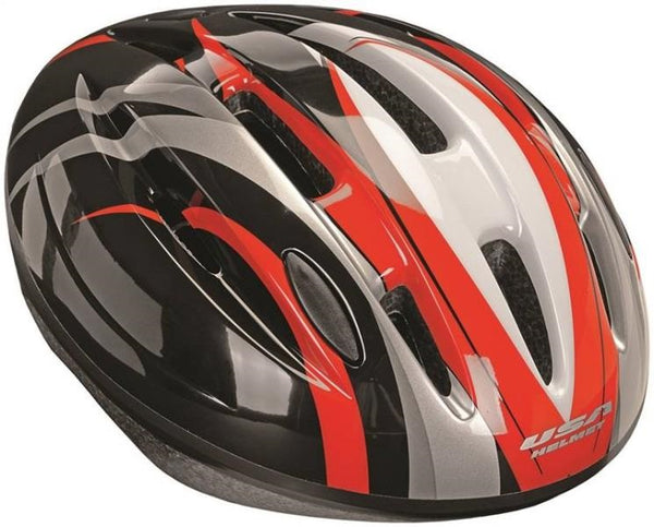 Kent 97536 Bicycle Helmet For Adult, Black With Red Swirl