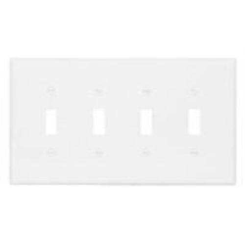 Cooper Wiring PJ4W 4 Gang Thermoplastic Plate White