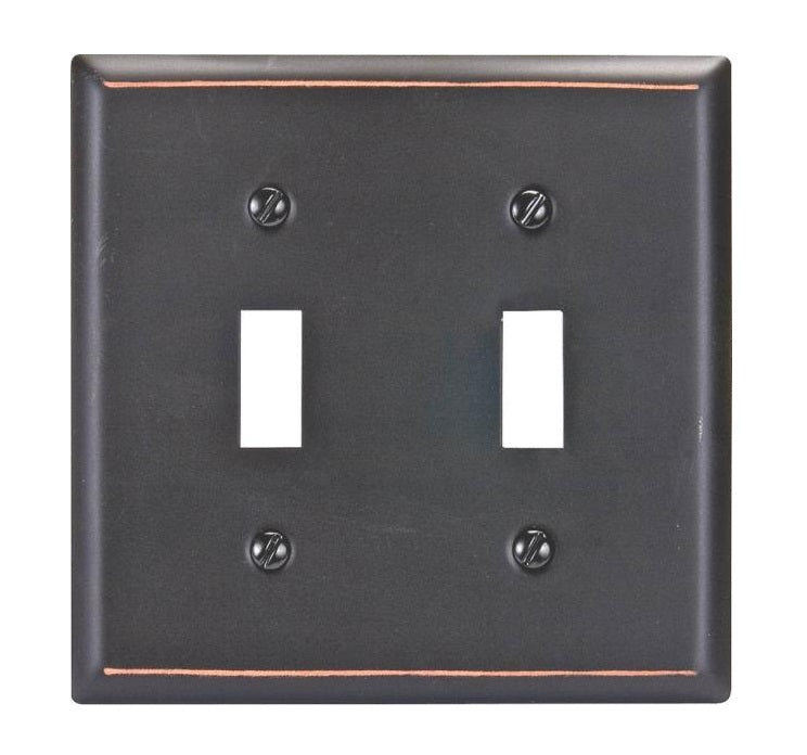 AmerTac 75TTVB Madison 2 Gang Toggle Wallplate, Aged Bronze