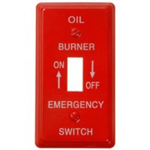 AmerTac C975T 1 Toggle Emergency Oil Burner Wallplate, Red