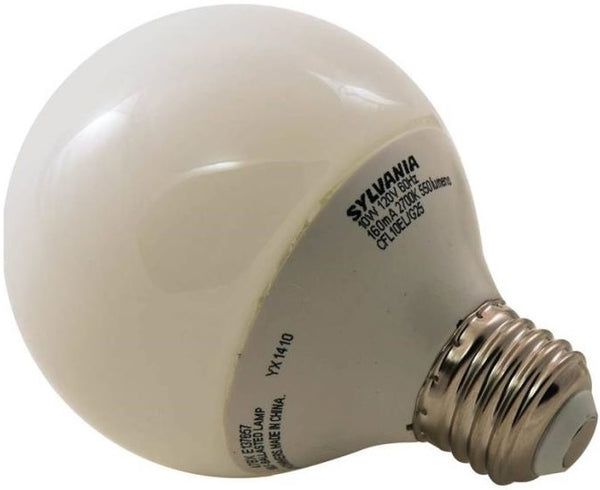 Sylvania 28918 Compact Fluorescent Globe Light Bulb, 10 Watts, 120 Volts