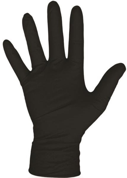 Boss 1UH0006BM Disposable Nitrile Gloves, Black, Medium