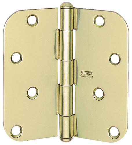 Stanley Residential Door Hinges, Bright Brass, 3.5" x 3.5"