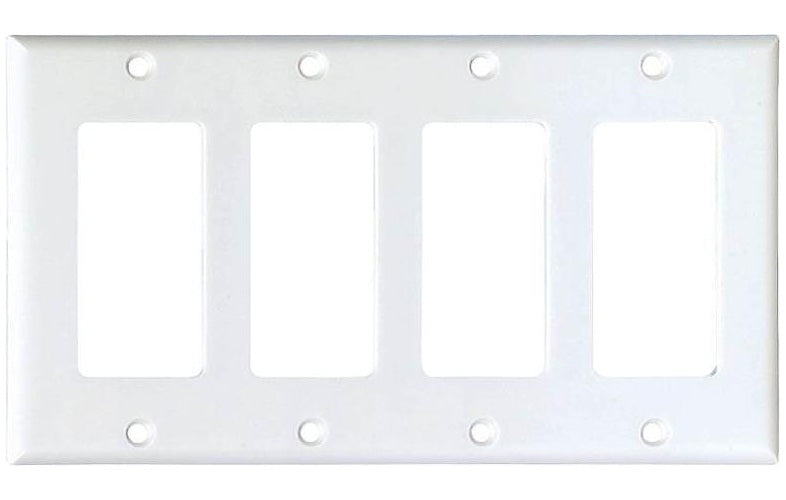 Leviton 2164W-BOX 4-Gang Decorative Wallplate, White