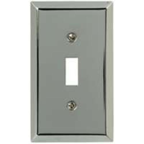 AmerTac 161T Traditional 1 Toggle Steel Wallplate, Polished Chrome