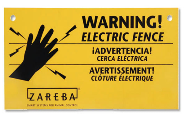 Zareba WS100 Electric Fence Warning Sign, 4" x 8"