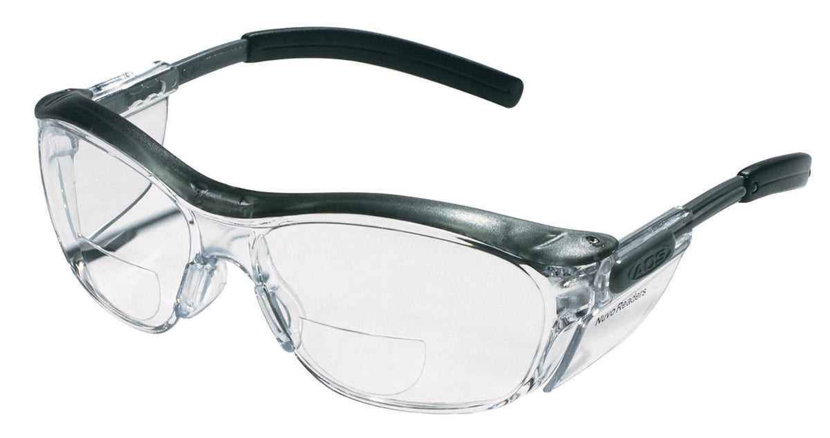 3M 91192-00002T Readers Safety Eyewear, +2.0, Black Frame Clear Lens