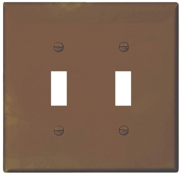 Cooper Wiring PJ2B 2 Gang Toggle Plate - Brown