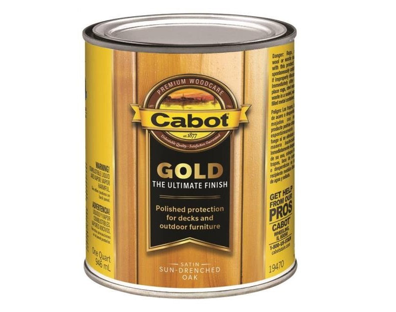 Cabot 19470 Low VOC Exterior Wood Finish, 1 Quart, Sundrn Oak