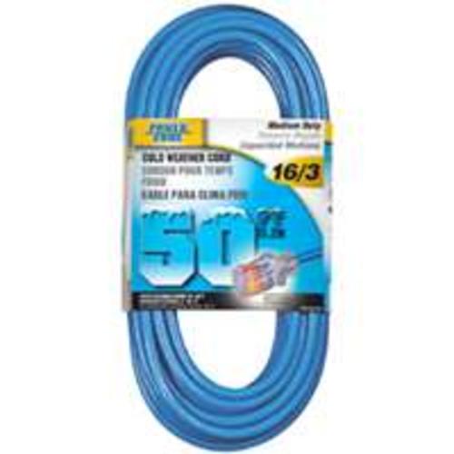 Power Zone  ORCW511630 Cord 50&#039; 16/3 Glacier, 13 Amp, 125 Volt