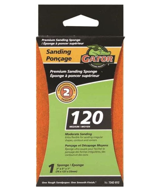 Gator 7342-012 Sanding Sponge, Jumbo, 120 Grit