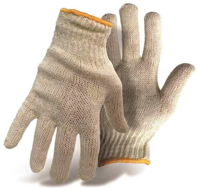 Boss 1JC1203 Poly/Cotton Natural Reversible String Knit Gloves, Large, 12/Pack