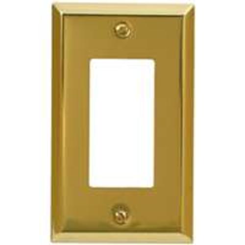 Amertac 163RBR Traditional 1 Rocker-GFCI Wallplate, Polished Brass