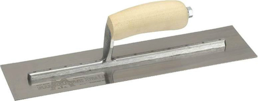 Marshalltown MXS64 Finishing Trowel, 14" x 4", Curved Wood Handle