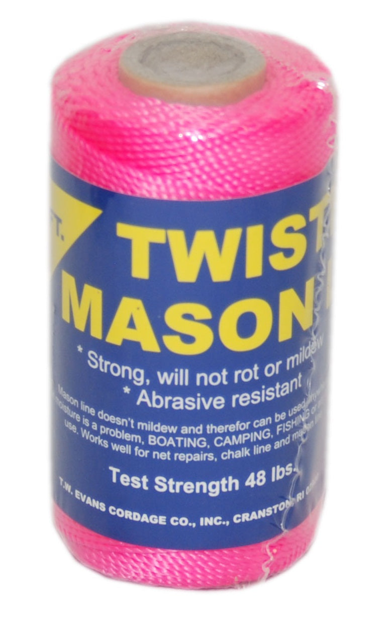TW Evans Cordage 11-193 Nylon Mason Line Twist, #18 x 1088', Pink –  Toolbox Supply