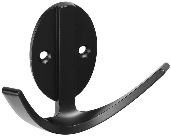 National Hardware S806-984 Modern Double Robe Hook, Black,  3.798" W X 3" H