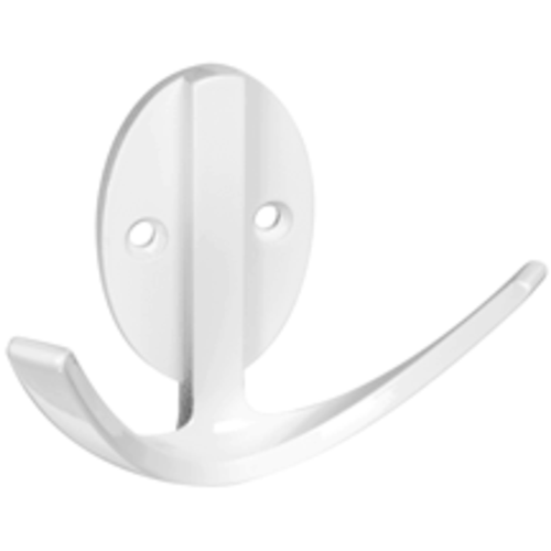 Stanley Hardware 807-081 Modern Double Robe Hooks, White, 3"