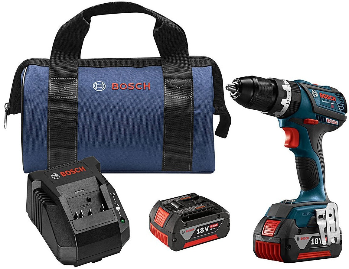 Bosch HDS183-01 EC Brushless Compact Tough Hammer Drill/Driver Kit, 18 Volts