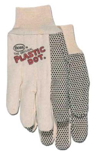 Boss 5501 Original Plastic Dot Glove 10 Oz, Cotton