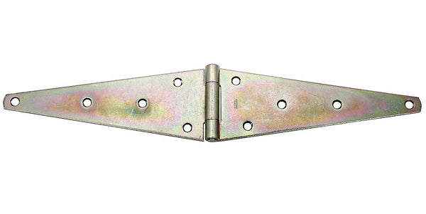 National Hardware N127-910 Heavy Strap Hinge, 12 Gauge Steel, Zinc Plated, 12"L