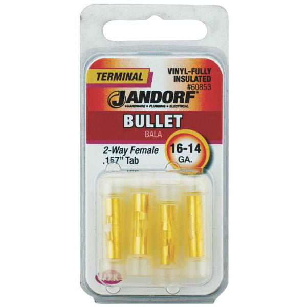 Jandorf 60853 Insulated 2 Way Female Bullet Terminal, 16-14 Gauge AWG