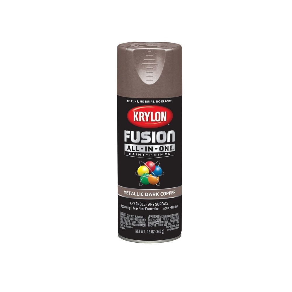 Krylon K02767007 Paint + Primer Spray Paint, Dark Copper, 12 oz ...