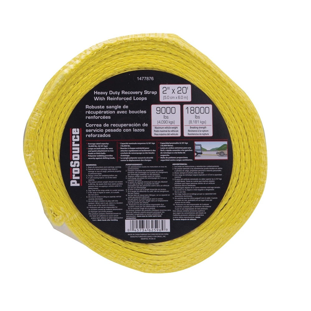 ProSource FH64062 Recovery Strap, 2 Inch x 20 Feet