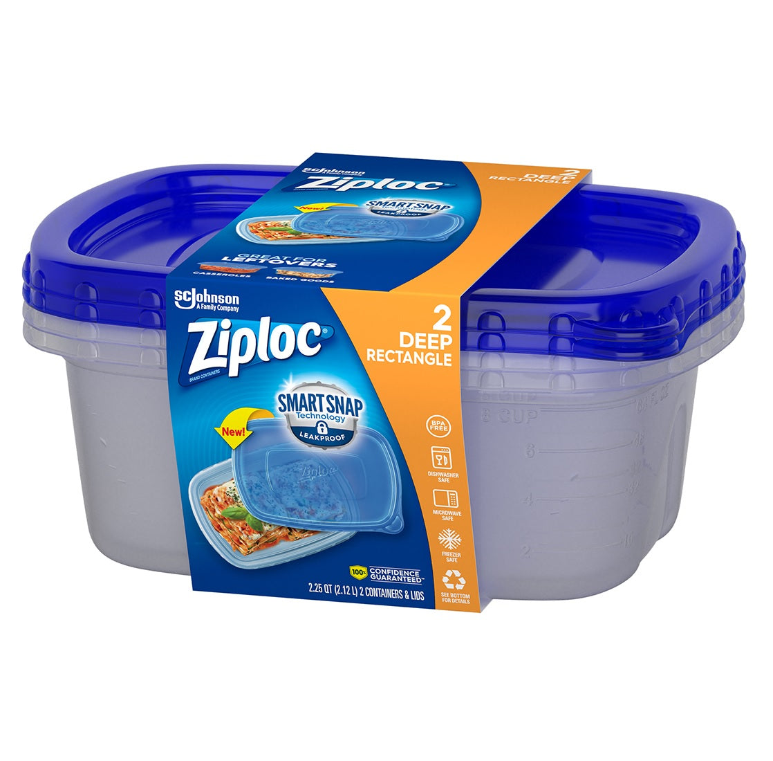 Ziploc® Square BPA-Free Plastic Snap Seal Food Storage Containers